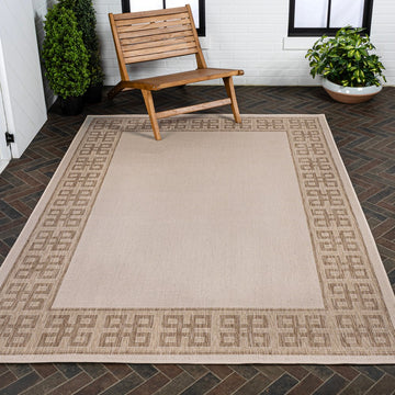 Athena Classic Geometric Border Indoor/Outdoor Area Rug